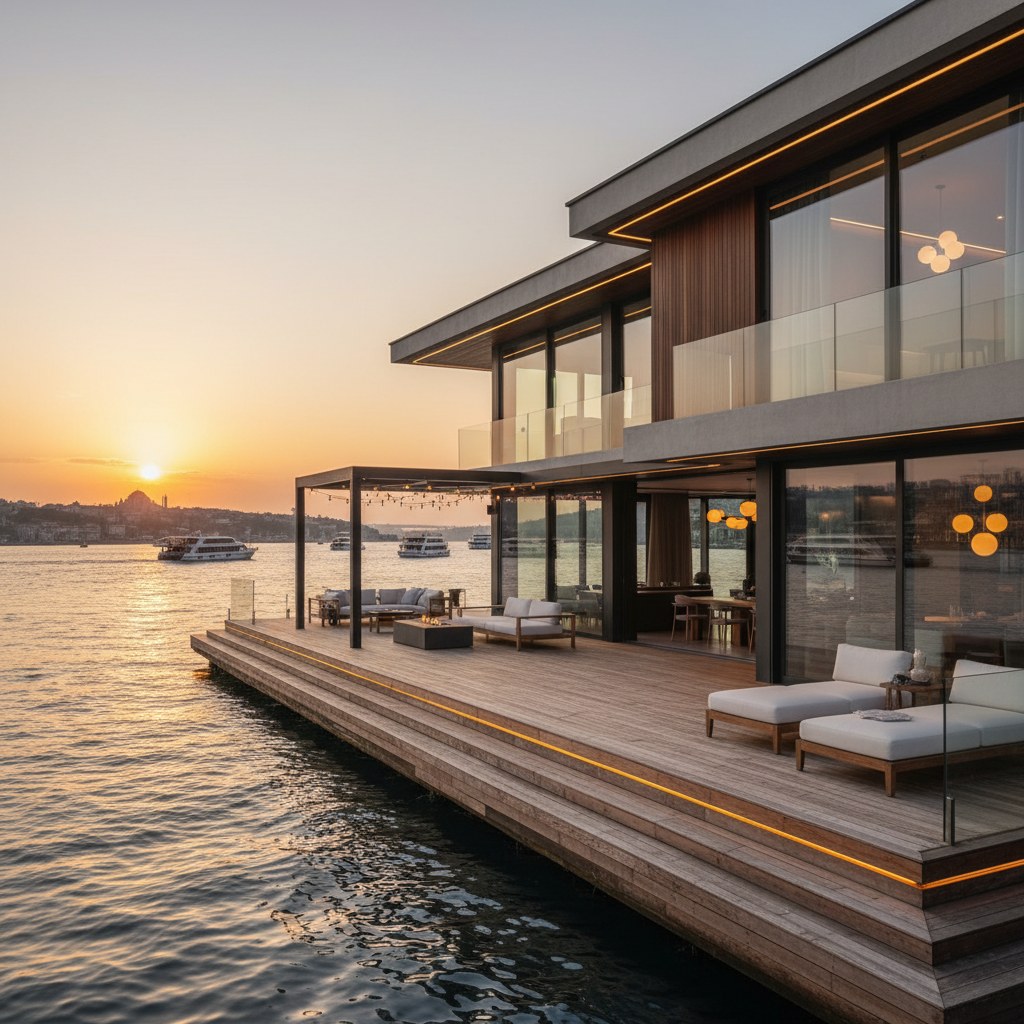 Bebek Teras Evi projesi — Boğaz manzaralı teras katı